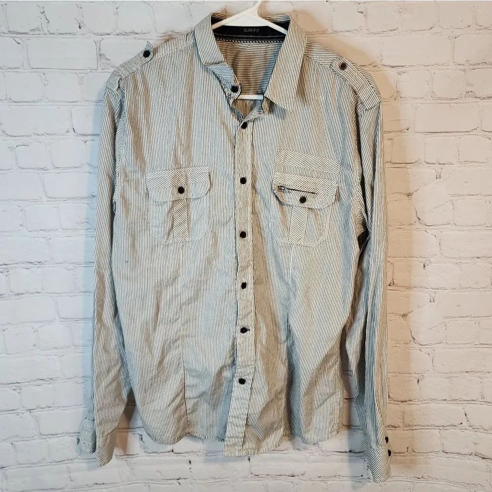 Men's Carbon "Slim Fit" longsleeve button-down shirt, size small
